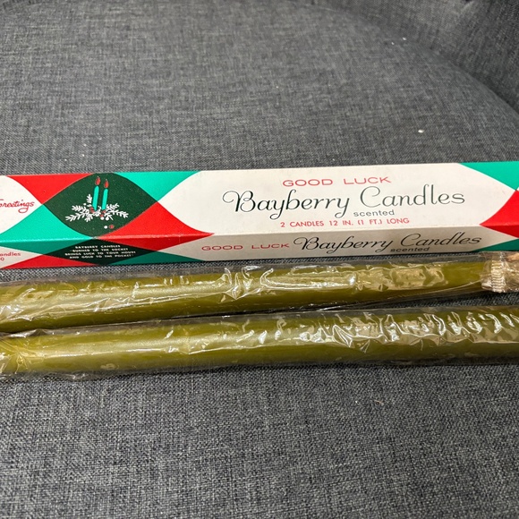 Vintage Candle Lite Good Luck Bayberry Scented Candles 12” Tapers Christmas Box - Picture 4 of 4